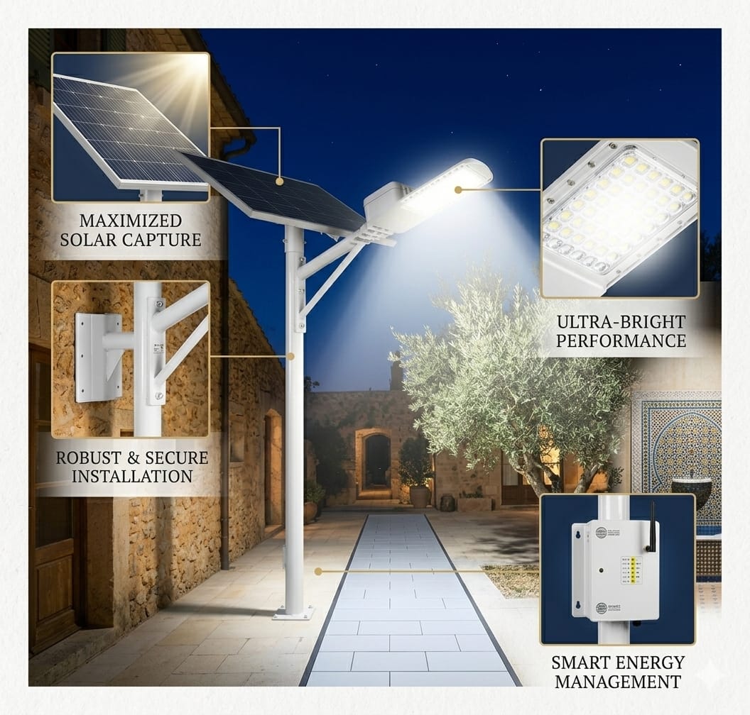 Le Lampadaire Solaire 12000W : La Solution d'Éclairage Professionnelle pour Vos Projets d'Envergure