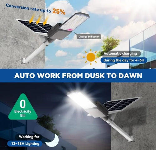 Lampadaire Solaire 7500W – Éclairage Ultra Puissant & 100% Autonome