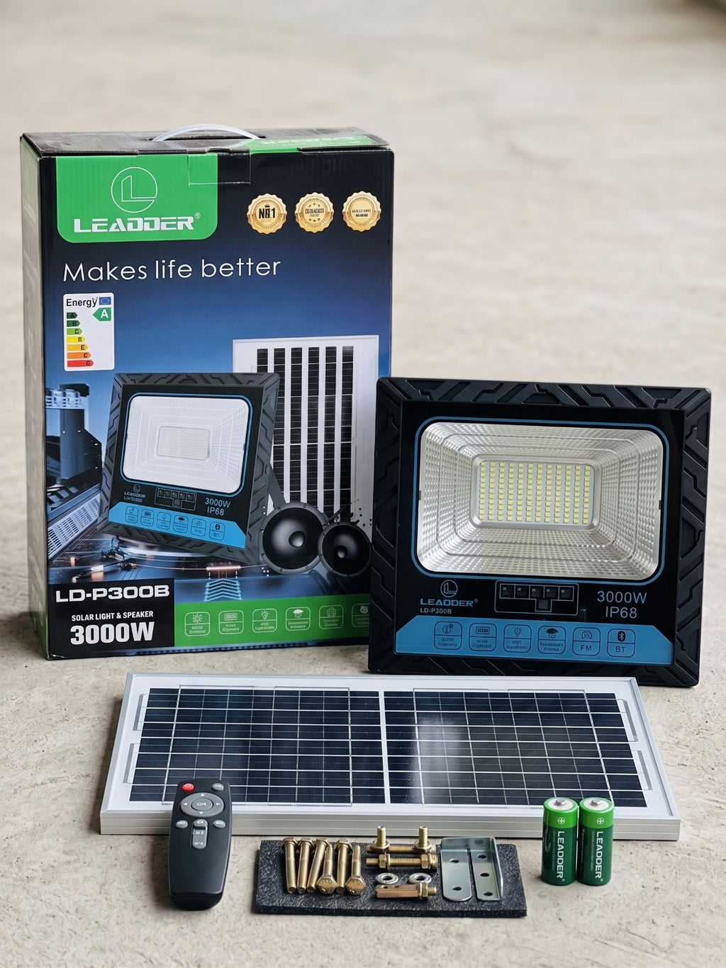 ☀️ PROJECTEUR SOLAIRE LED 3000W – LEADDER LD-P300B