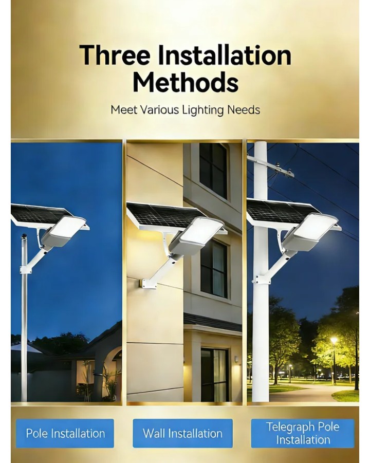 ☀️ LAMPADAIRE SOLAIRE 12000W — ÉCLAIREZ VOS ESPACES, SÉCURISEZ VOS PROJETS